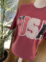 Load image into Gallery viewer, USA Lace on Comfort Colors (Shown on Brick)
