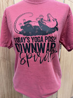 Load image into Gallery viewer, Today's Yoga Pose Is Downward Spiral on Comfort Colors (Shown on Crimson)
