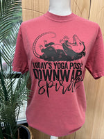 Load image into Gallery viewer, Today's Yoga Pose Is Downward Spiral on Comfort Colors (Shown on Crimson)
