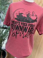 Load image into Gallery viewer, Today's Yoga Pose Is Downward Spiral on Comfort Colors (Shown on Crimson)
