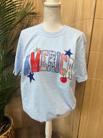 Load image into Gallery viewer, AMERICA Patchwork on Comfort Colors (Shown on Chambray)
