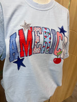 Load image into Gallery viewer, AMERICA Patchwork on Comfort Colors (Shown on Chambray)
