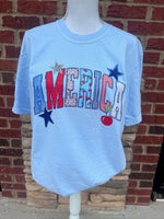 Load image into Gallery viewer, AMERICA Patchwork on Comfort Colors (Shown on Chambray)
