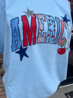 Load image into Gallery viewer, AMERICA Patchwork on Comfort Colors (Shown on Chambray)
