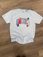 Load image into Gallery viewer, AMERICA Patchwork on Comfort Colors (Shown on Chambray)
