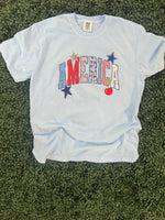 Load image into Gallery viewer, AMERICA Patchwork on Comfort Colors (Shown on Chambray)
