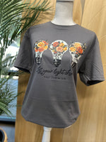 Load image into Gallery viewer, Let Your Light Shine Lightbulb Trio on Gildan Softstyle Charcoal
