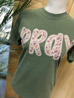 Load image into Gallery viewer, Camo and Lace PRAY on Comfort Colors (Shown on Hemp)
