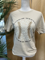 Load image into Gallery viewer, Take Me Out To The Ballgame Leopard Baseball on Gildan Softstyle Sand
