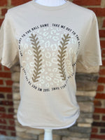 Load image into Gallery viewer, Take Me Out To The Ballgame Leopard Baseball on Gildan Softstyle Sand
