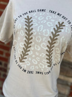Load image into Gallery viewer, Take Me Out To The Ballgame Leopard Baseball on Gildan Softstyle Sand
