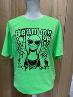 Load image into Gallery viewer, Beam Me Up on Port &amp; Co Beach Wash Neon Green
