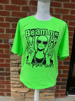 Load image into Gallery viewer, Beam Me Up on Port &amp; Co Beach Wash Neon Green
