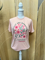 Load image into Gallery viewer, Fearfully And Wonderfully Created on Tultex Heather Peach
