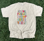 Load image into Gallery viewer, Teacher Alphabet on Ash Gray Tee
