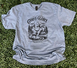 Load image into Gallery viewer, God's Glory Is Displayed on Gildan Softstyle Heather Indigo
