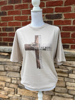 Load image into Gallery viewer, Wooden Cross With Crown on Sand
