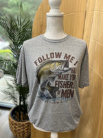 Load image into Gallery viewer, Follow Me Fish on Tultex Heather Gray

