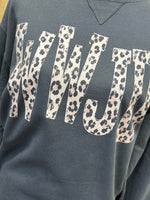 Load image into Gallery viewer, Leopard WWJD on Beach Wash Pewter Sweatshirt
