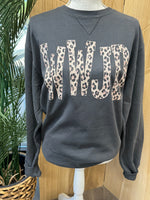 Load image into Gallery viewer, Leopard WWJD on Beach Wash Pewter Sweatshirt
