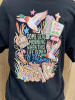 Load image into Gallery viewer, Front/Back I'll Fly Away Duck on Beach Wash Black
