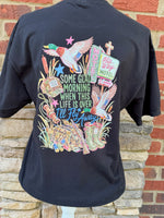 Load image into Gallery viewer, Front/Back I'll Fly Away Duck on Beach Wash Black
