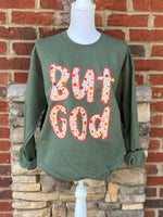 Load image into Gallery viewer, But God Floral on Hanes Sweatshirt
