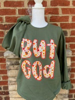 Load image into Gallery viewer, But God Floral on Hanes Sweatshirt
