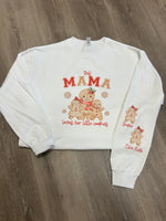 Load image into Gallery viewer, This Mama Loves Her Little Cookies Customizable Sweatshirt with Optional Names on Sleeve on Cream
