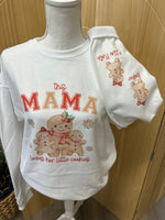 Load image into Gallery viewer, This Mama Loves Her Little Cookies Customizable Sweatshirt with Optional Names on Sleeve on Cream
