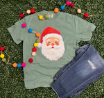 Load image into Gallery viewer, Faux Yarn Santa on Comfort Colors (Shown on Light Green)
