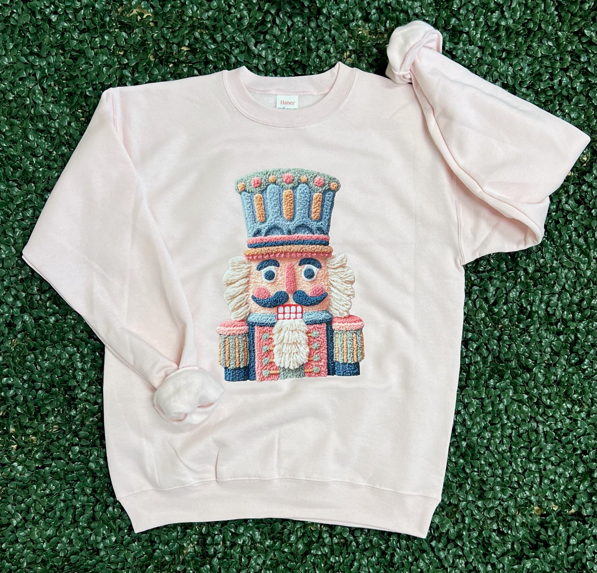 Nutcracker Sweatshirt on Light Pink