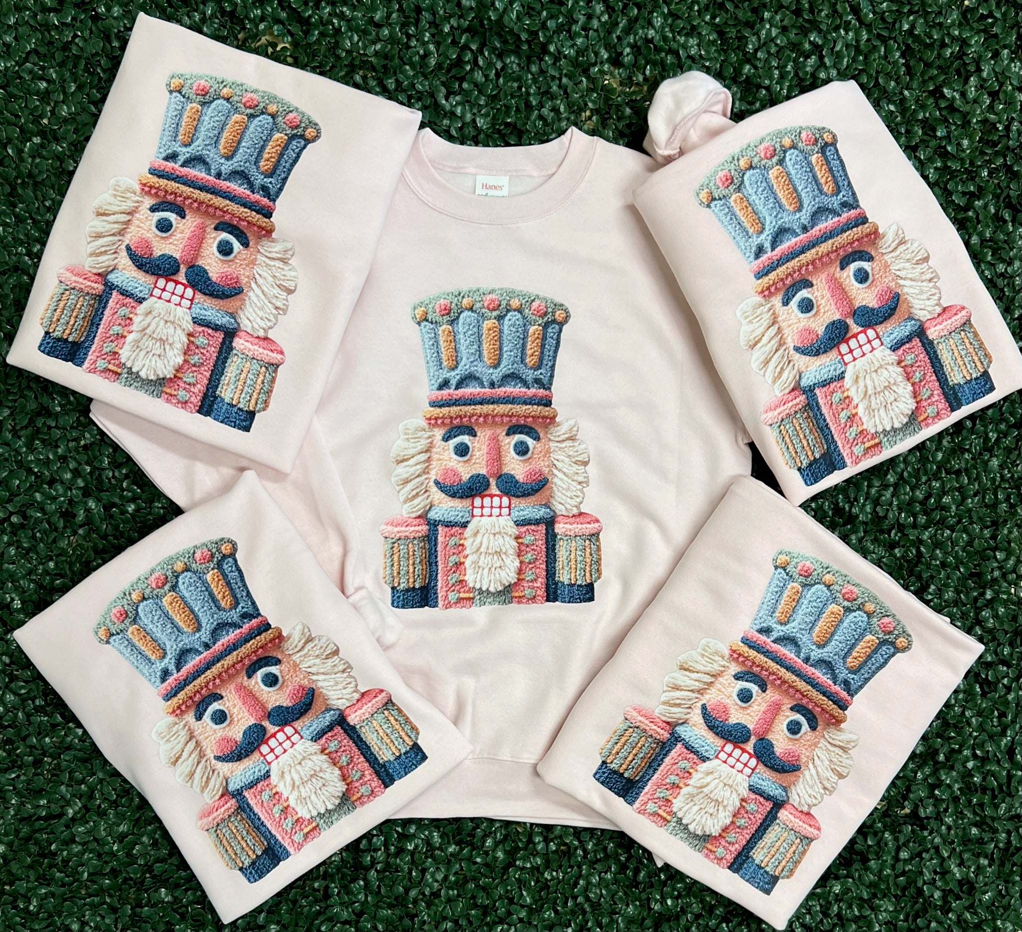 Nutcracker Sweatshirt on Light Pink
