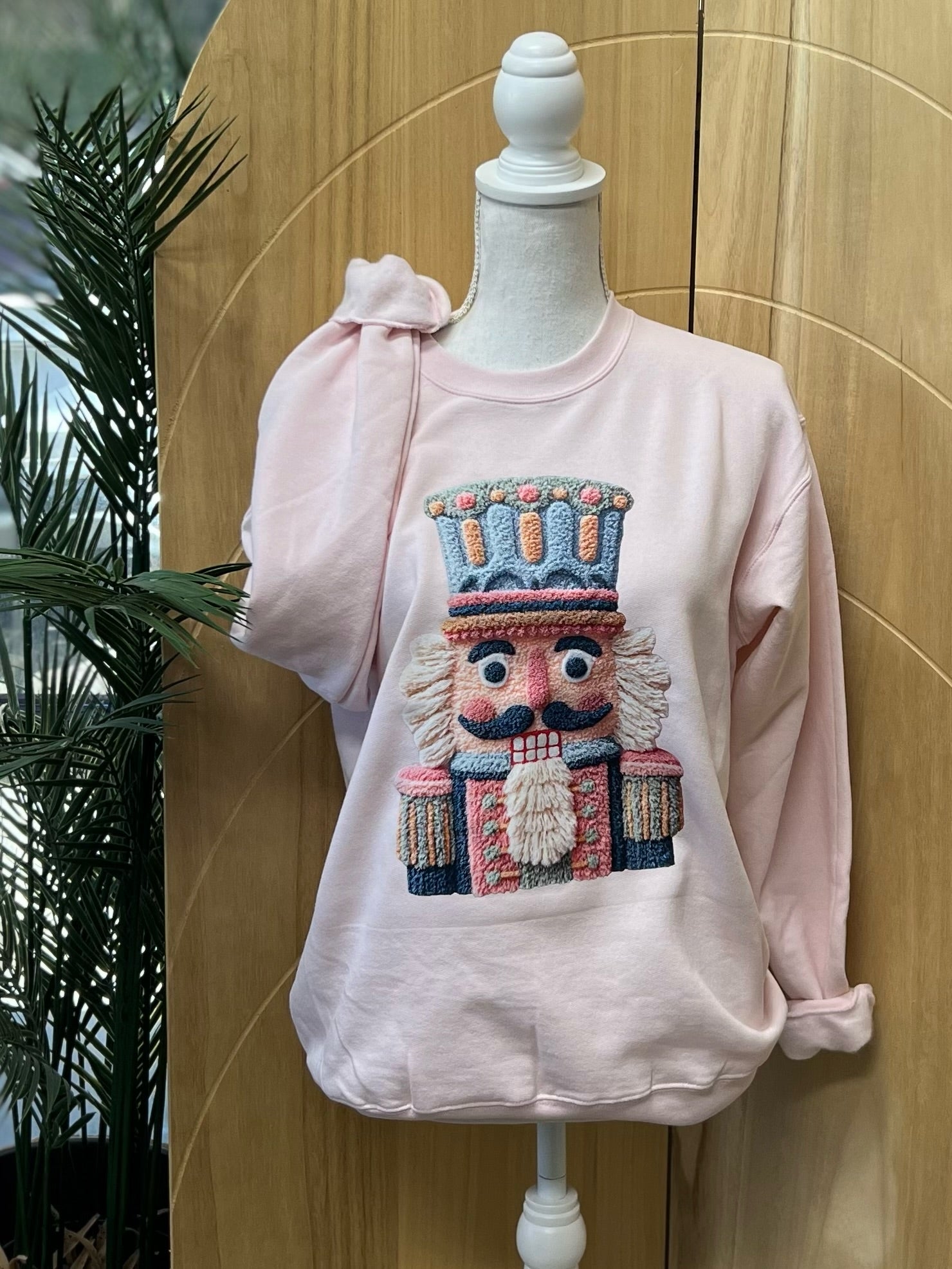 Nutcracker Sweatshirt on Light Pink