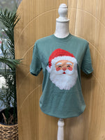Load image into Gallery viewer, Faux Yarn Santa on Comfort Colors (Shown on Light Green)

