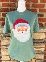 Load image into Gallery viewer, Faux Yarn Santa on Comfort Colors (Shown on Light Green)
