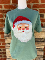 Load image into Gallery viewer, Faux Yarn Santa on Comfort Colors (Shown on Light Green)
