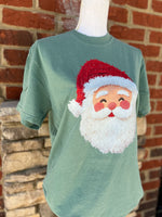 Load image into Gallery viewer, Faux Yarn Santa on Comfort Colors (Shown on Light Green)
