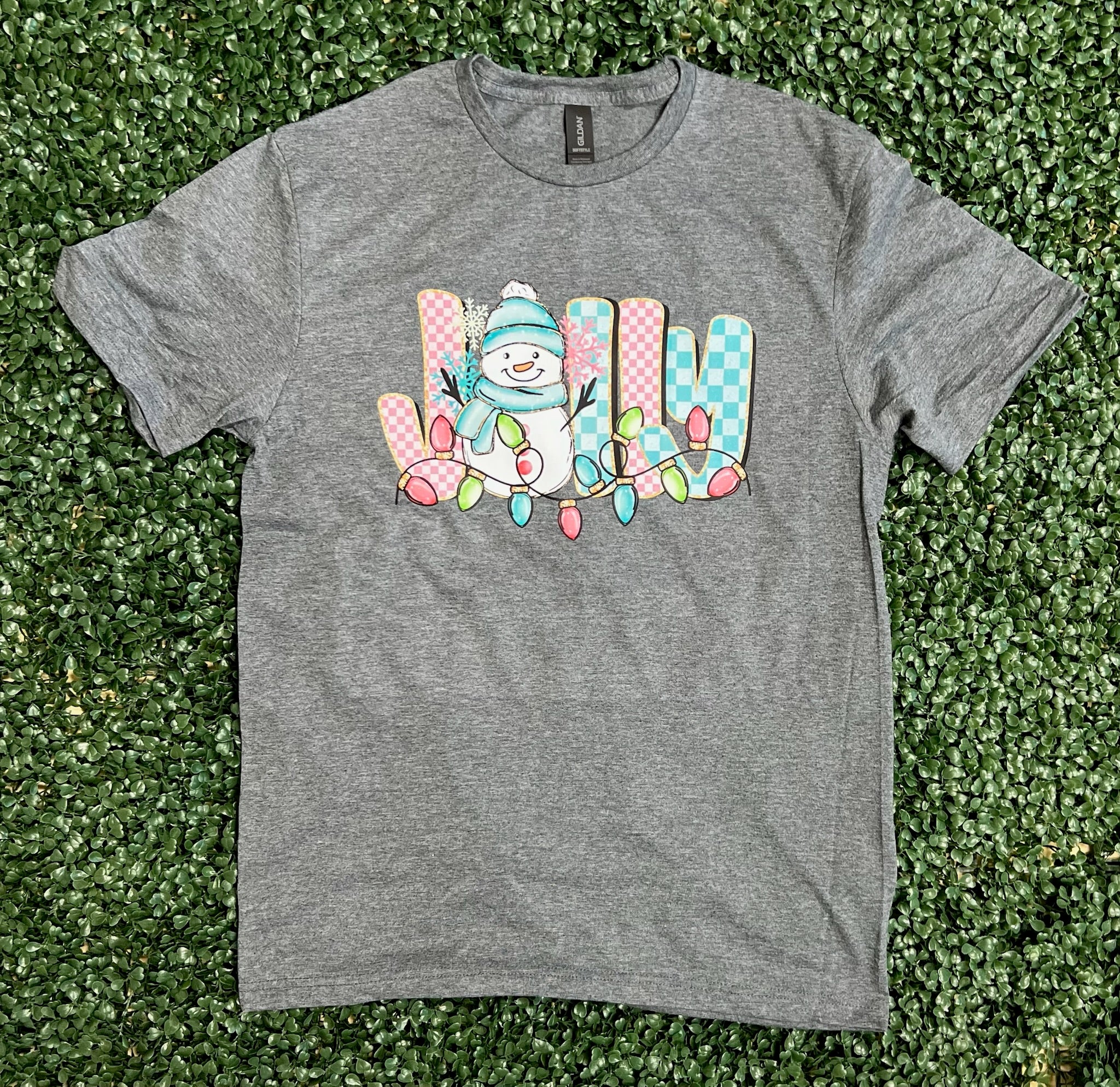 Jolly Snowman on Gildan Softstyle Dark Heather