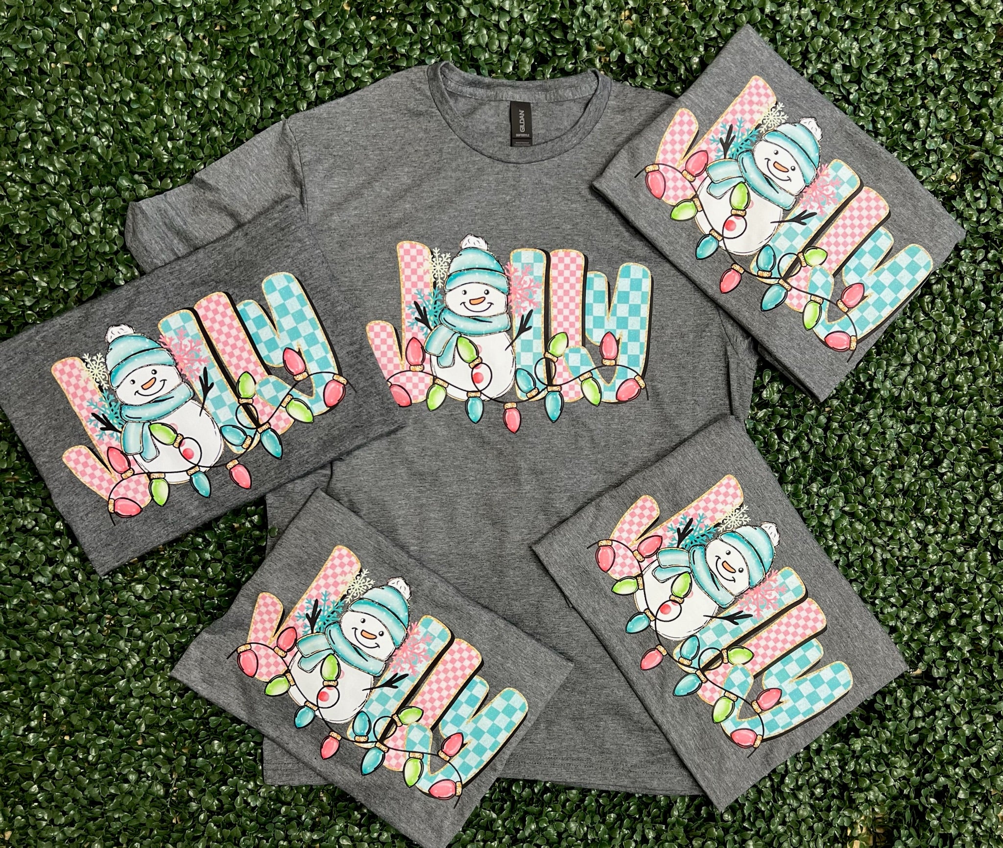 Jolly Snowman on Gildan Softstyle Dark Heather