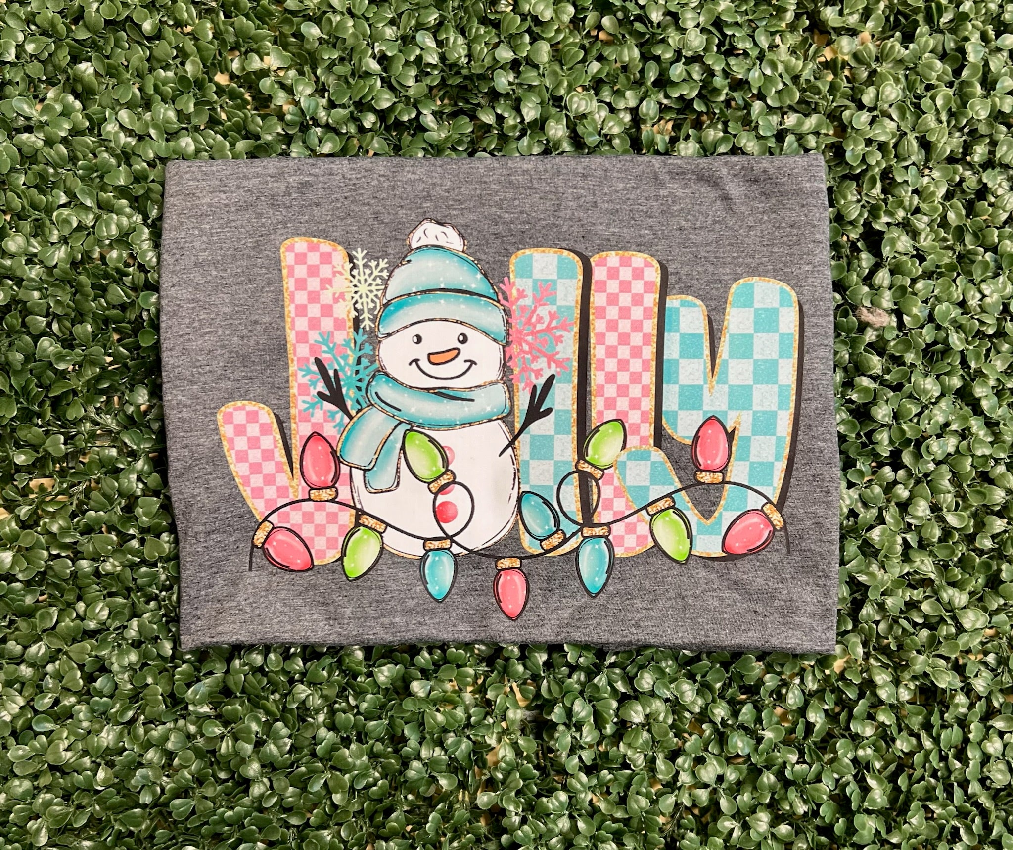 Jolly Snowman on Gildan Softstyle Dark Heather