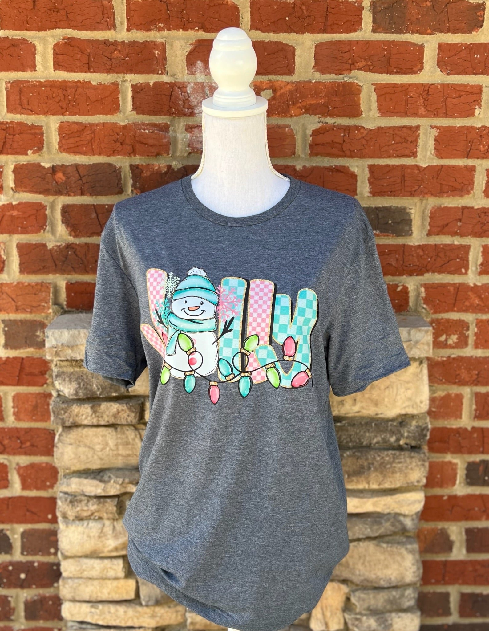 Jolly Snowman on Gildan Softstyle Dark Heather