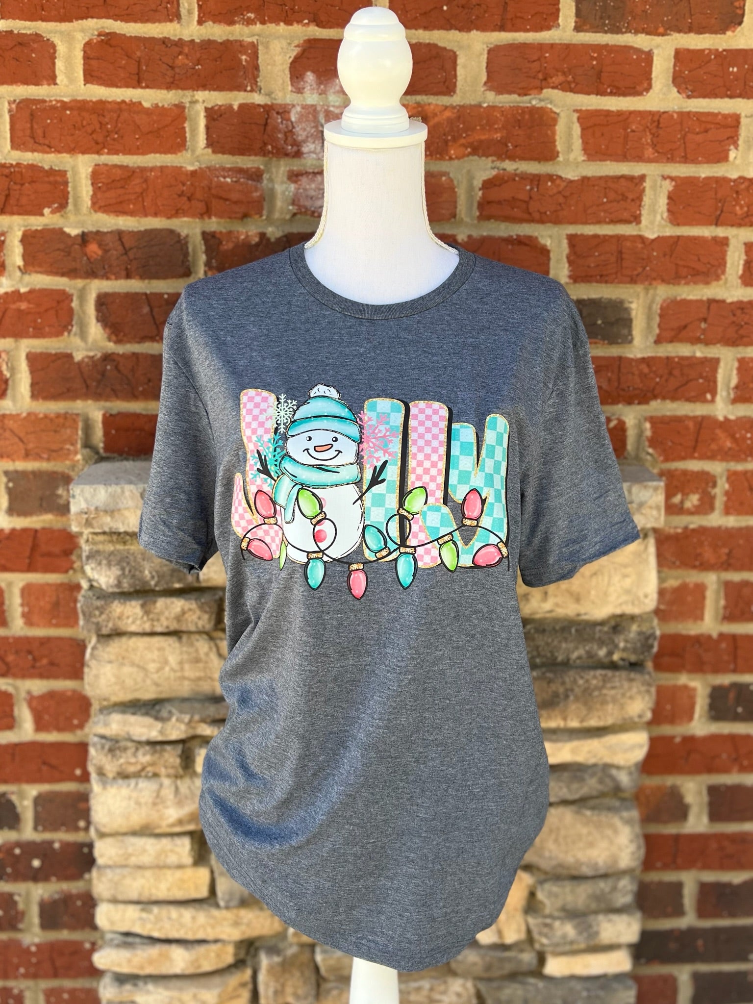 Jolly Snowman on Gildan Softstyle Dark Heather