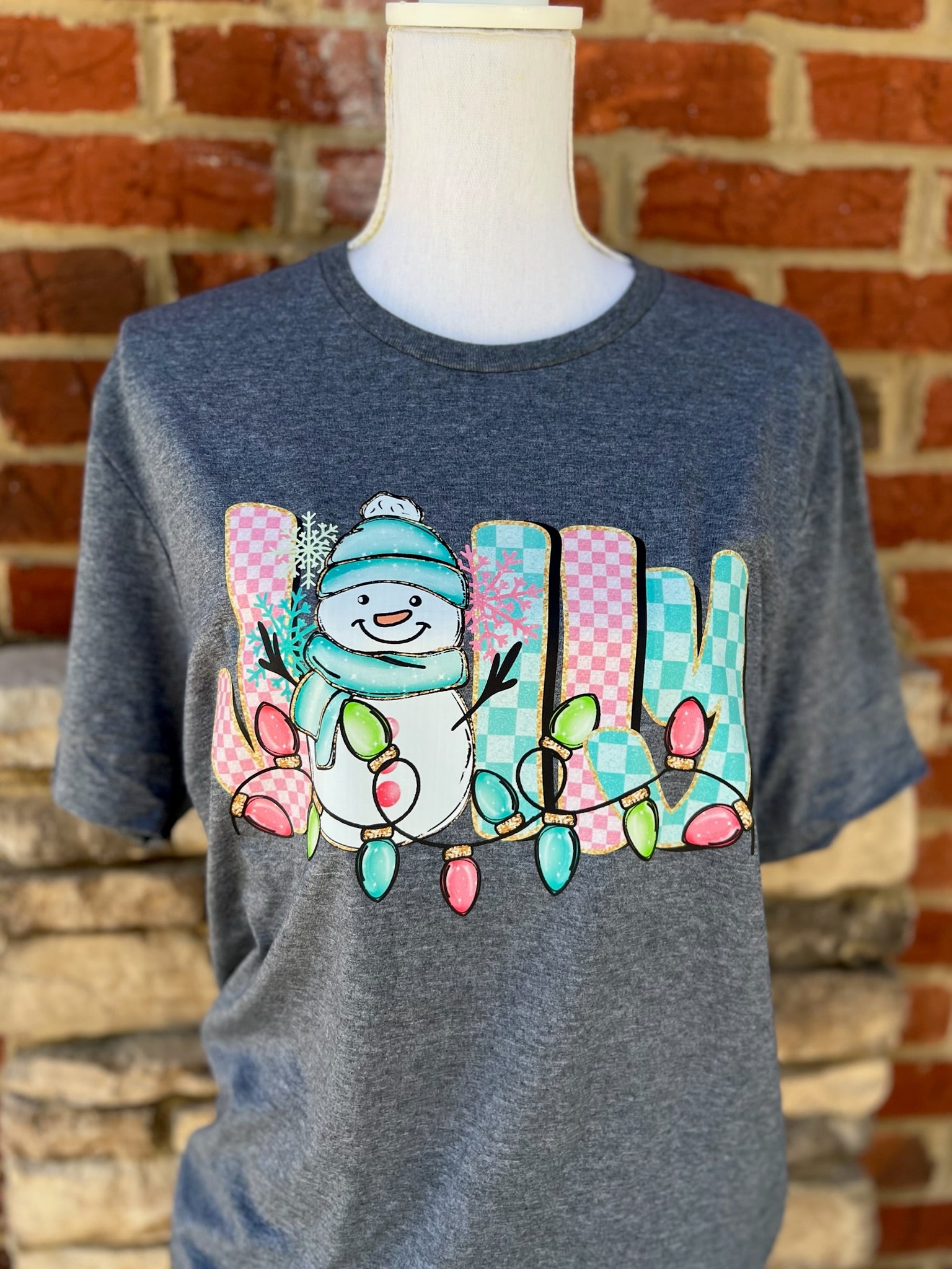 Jolly Snowman on Gildan Softstyle Dark Heather