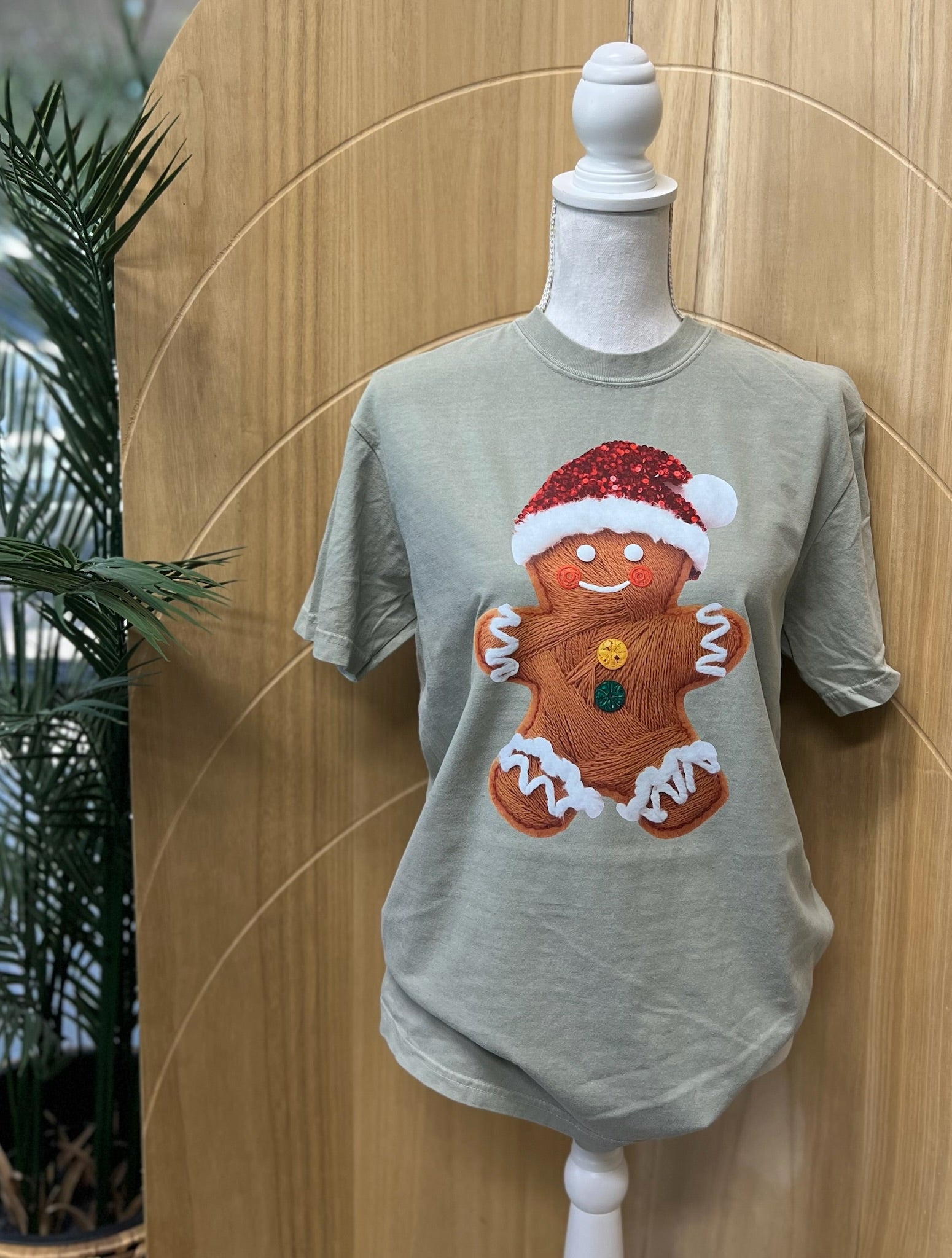 Faux Yarn Gingerbread on Comfort Colors (Shown on Sandstone)