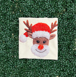 Load image into Gallery viewer, Faux Yarn Reindeer on Comfort Colors (Shown on Ivory)
