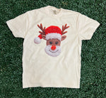 Load image into Gallery viewer, Faux Yarn Reindeer on Comfort Colors (Shown on Ivory)
