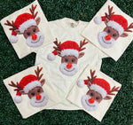 Load image into Gallery viewer, Faux Yarn Reindeer on Comfort Colors (Shown on Ivory)
