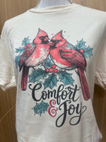 Load image into Gallery viewer, Comfort and Joy Cardinals Tee on Cream
