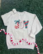 Load image into Gallery viewer, Faux Yarn Joy Sweatshirt on Oatmeal
